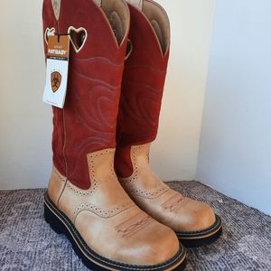 New Ariat sz 11 boots fatbaby red heart RARE